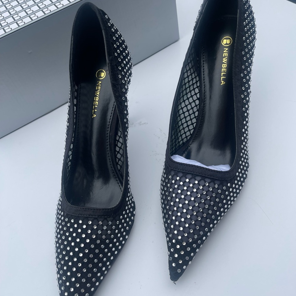 Black Studded Women's Heels